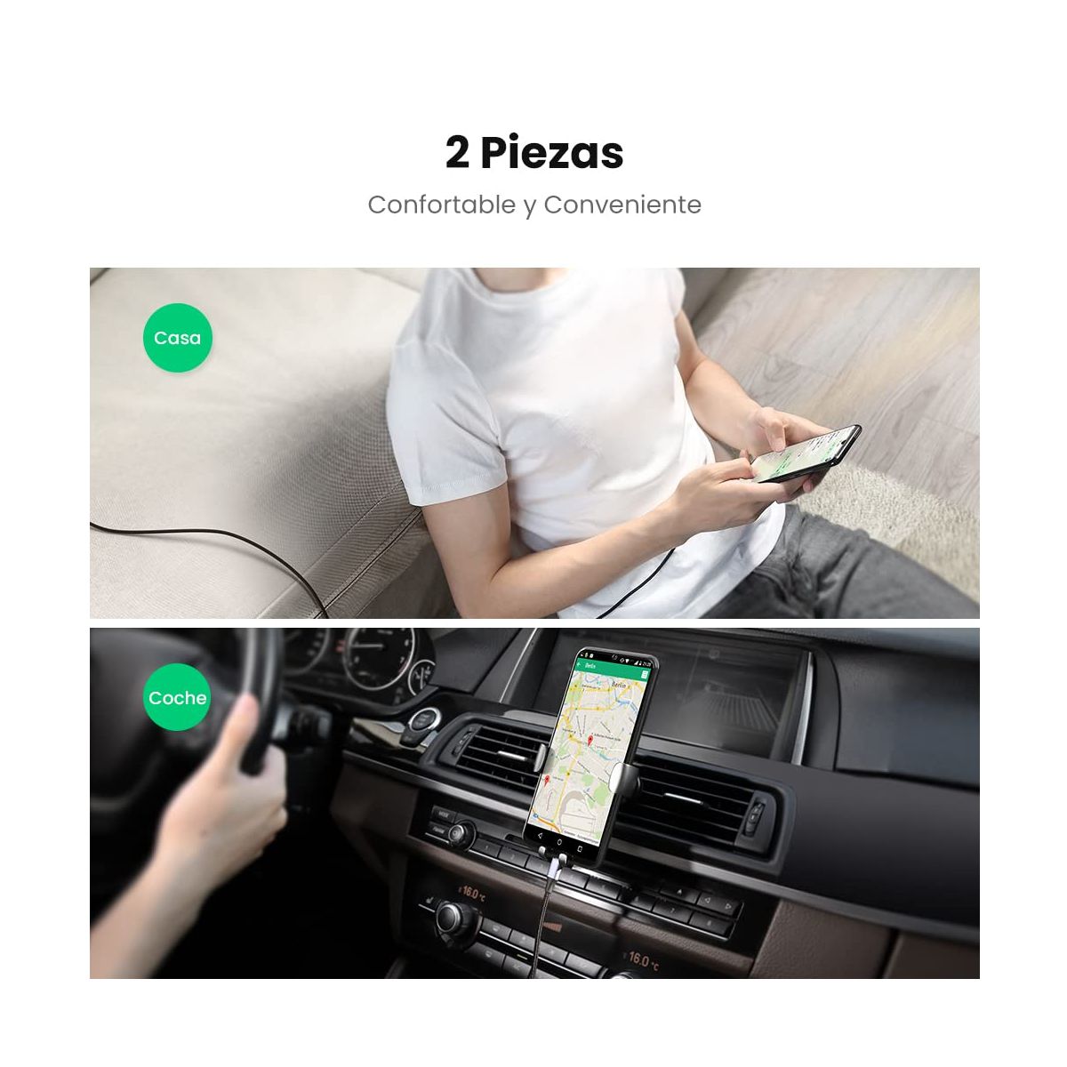 Cable USB-A a Micro USB 1 Metro Carga Rápida QC 3.0 2.0 Transferencia de datos de 480 Mbps  Recarga hasta 18W  Caja de Aluminio Ugreen .