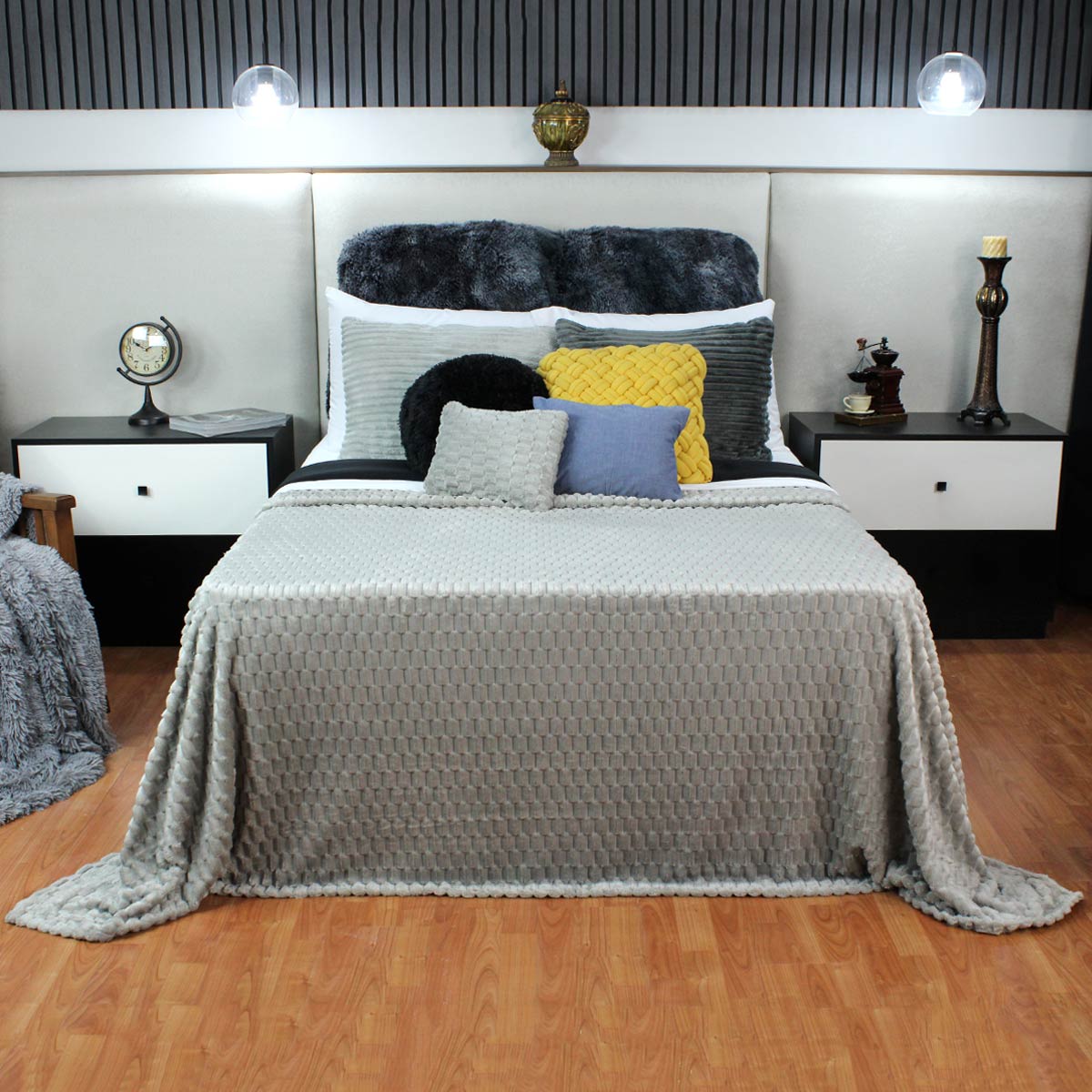 Frazada King Size Ligera Gris Transpirable Térmico.