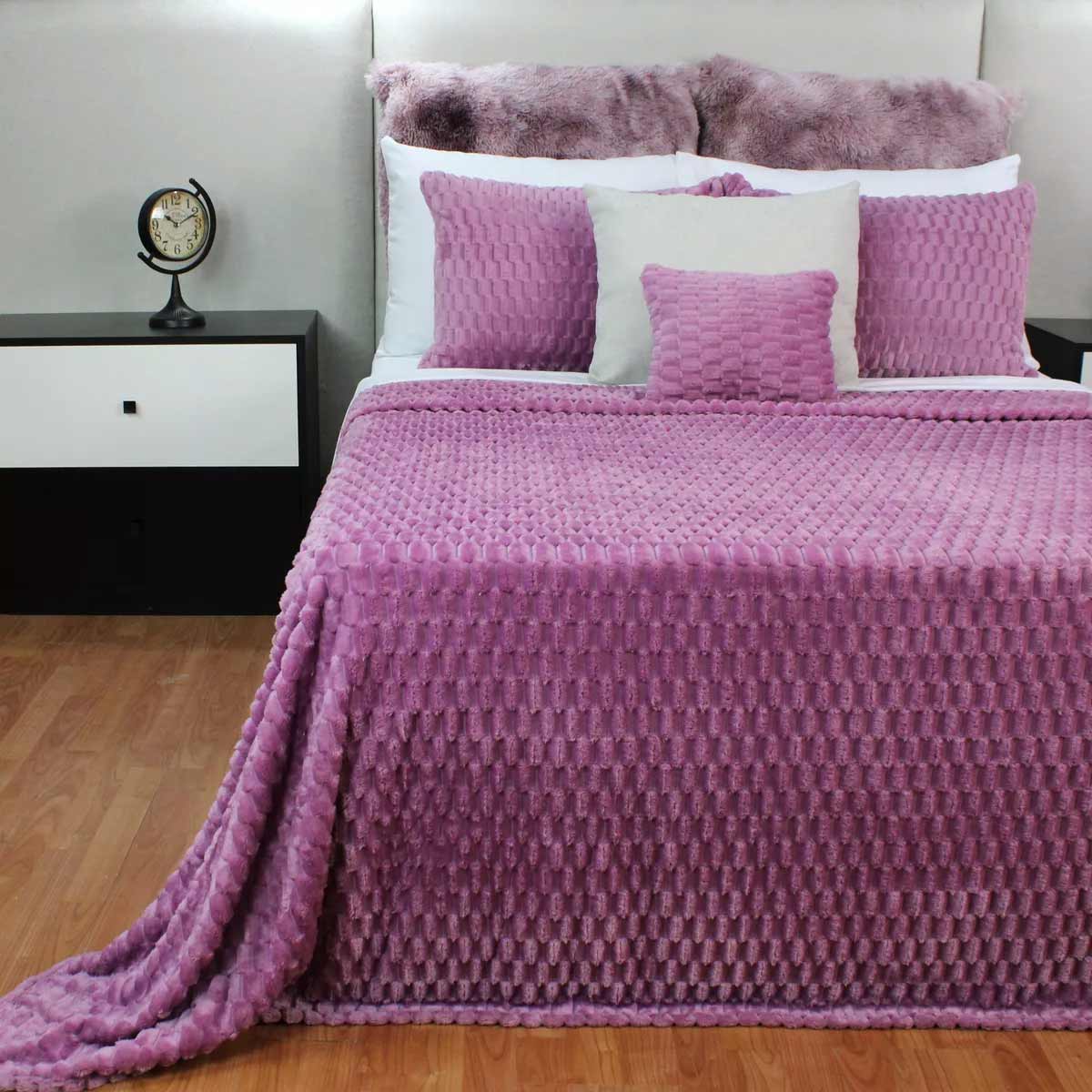 Frazada King Size Ligera Morado Transpirable Térmico 