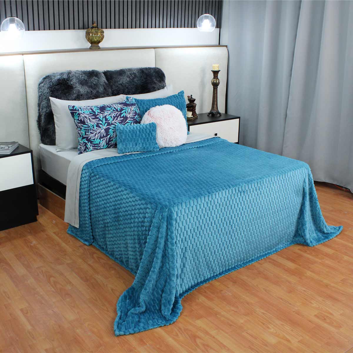 Frazada King Size Ligera Turquesa Transpirable Térmico