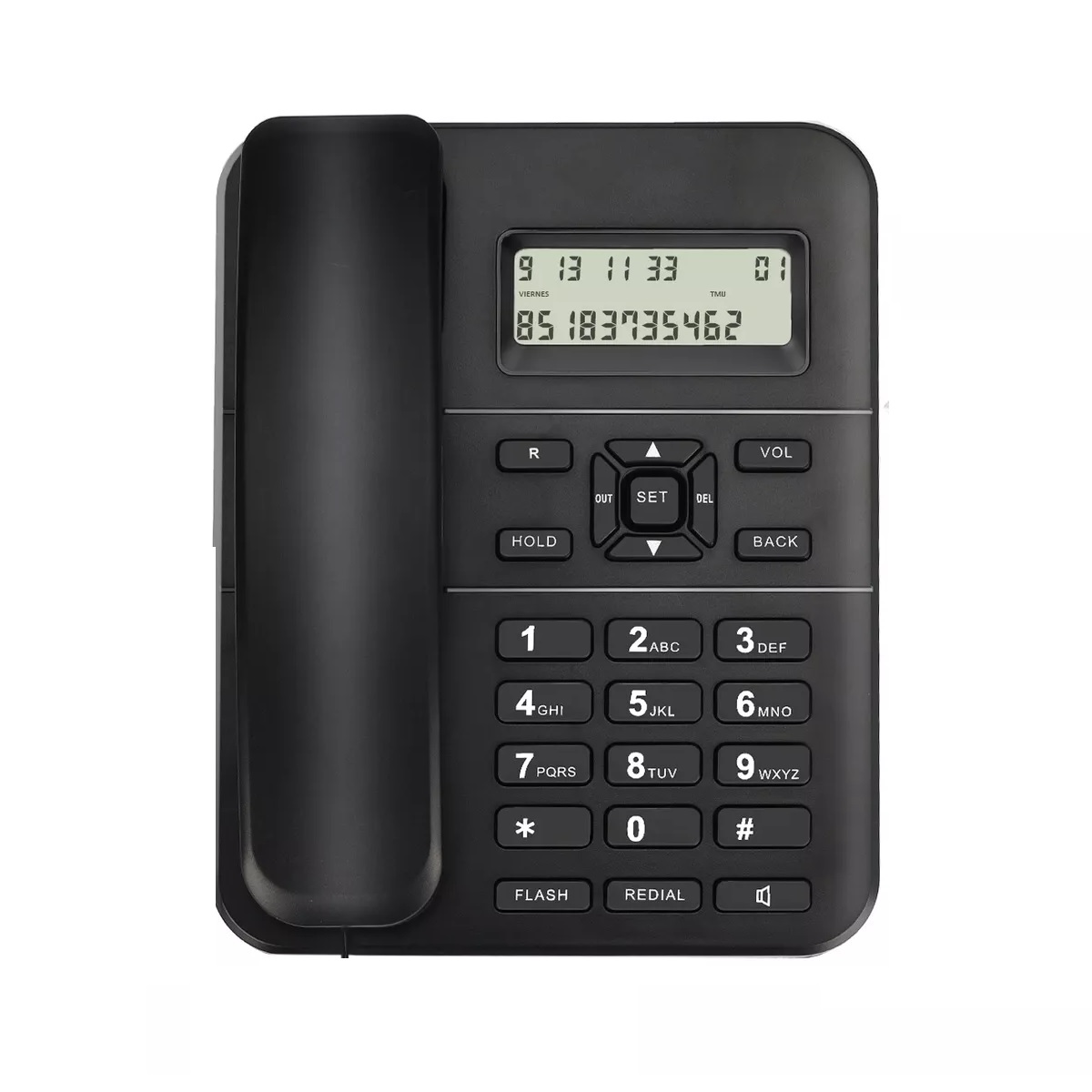 Teléfono Fijo Alambrico Casa Oficina Hotel Con Manos Libres Negro