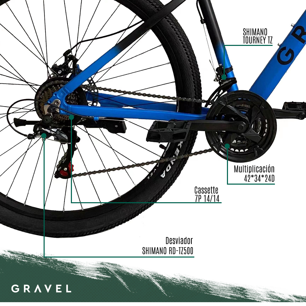 Bicicleta Gravel De Montaña Everest Mtb R29 21v Shimano.