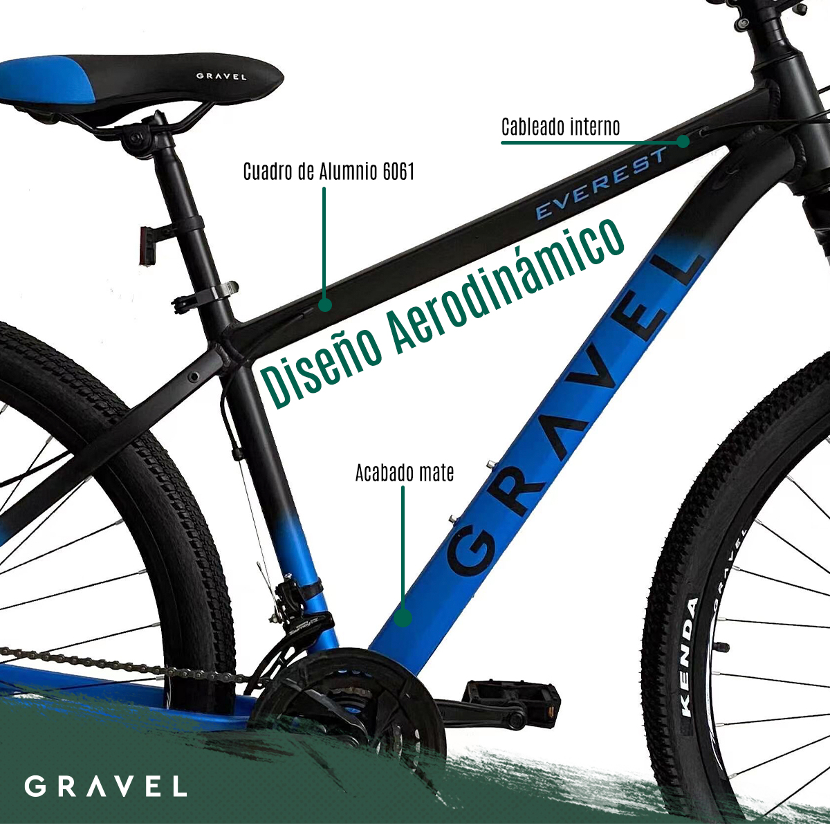 Bicicleta Gravel De Montaña Everest Mtb R29 21v Shimano.