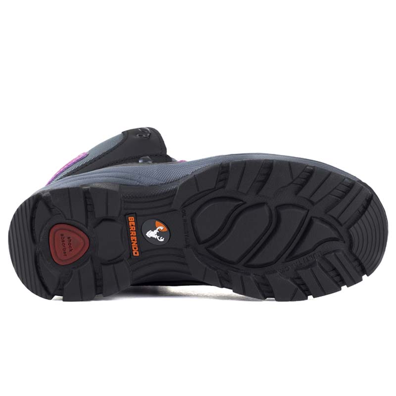 Bota De Seguridad Industrial Berrendo De Dama 363 Gris Lila.