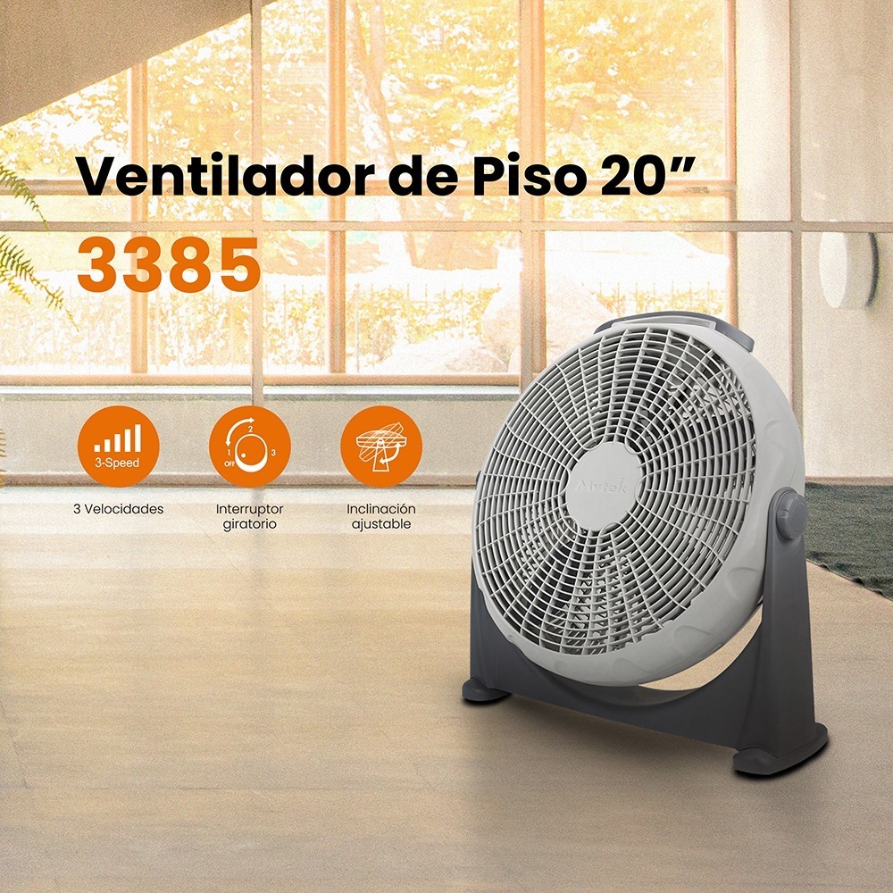 Ventilador De Piso 3 velocidades Mytek 3385 De 20 Pulgadas - Gris