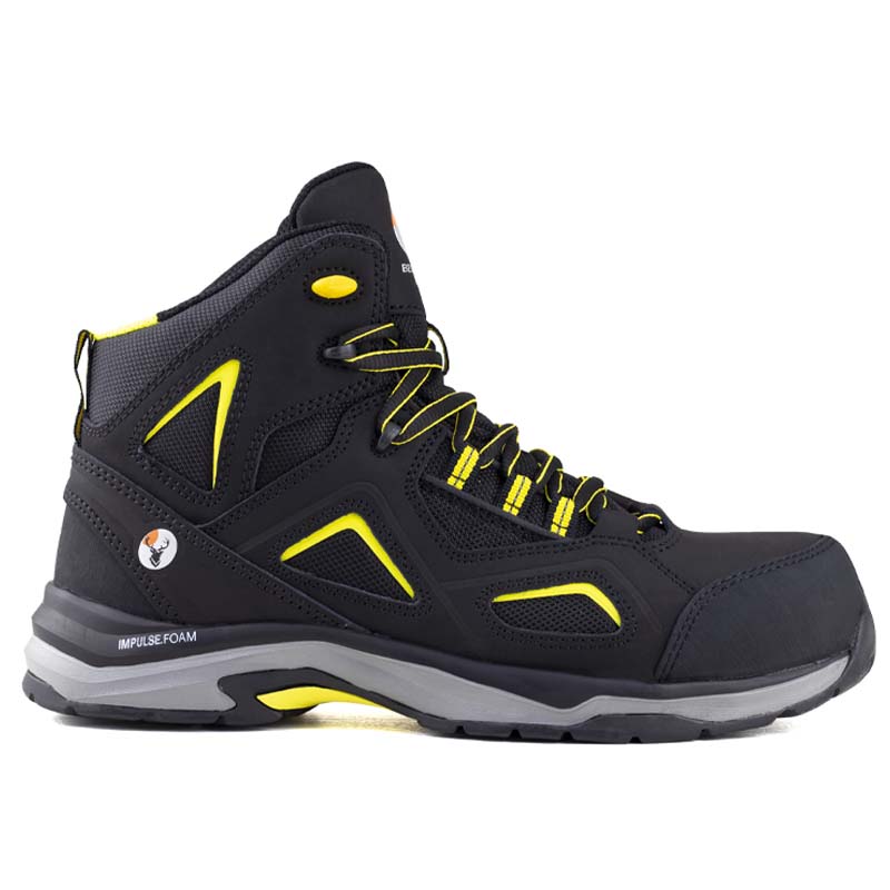 Bota Dieléctrica Con Casquillo Berrendo 7711 Negro Amarillo Urbana.