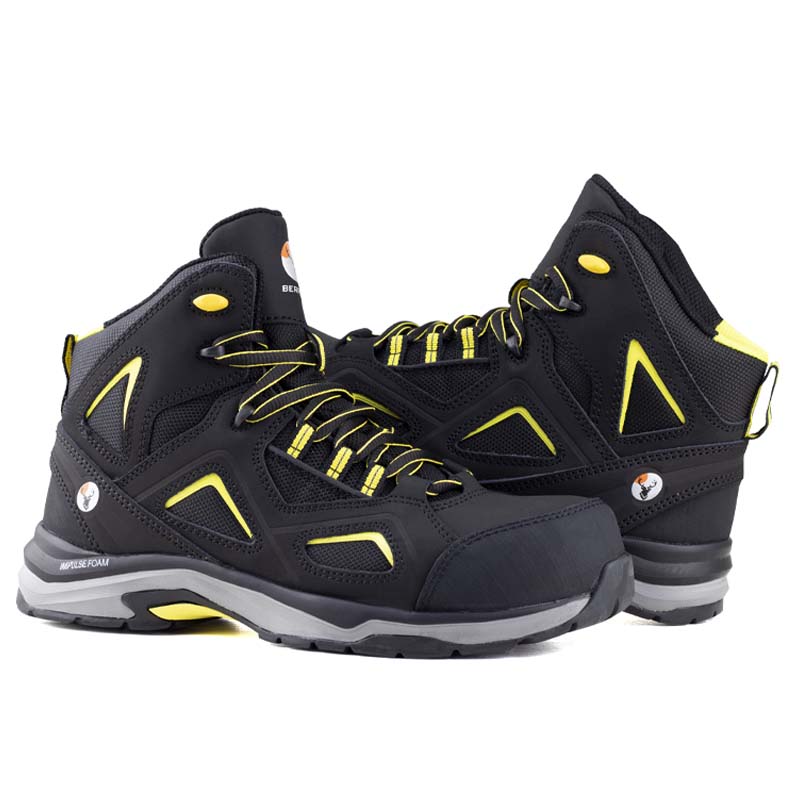 Bota Dieléctrica Con Casquillo Berrendo 7711 Negro Amarillo Urbana.