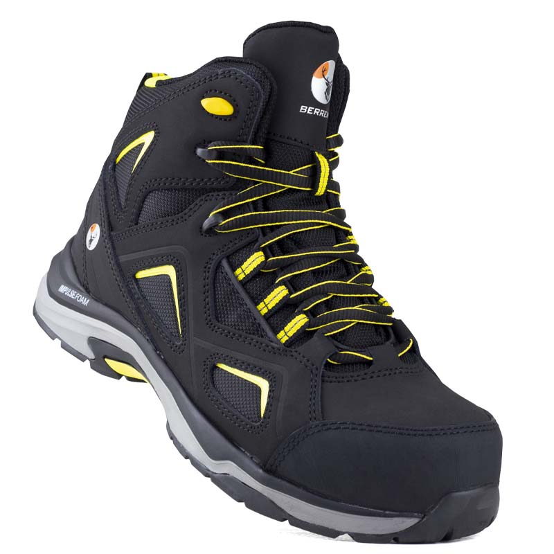 Bota Dieléctrica Con Casquillo Berrendo 7711 Negro Amarillo Urbana.