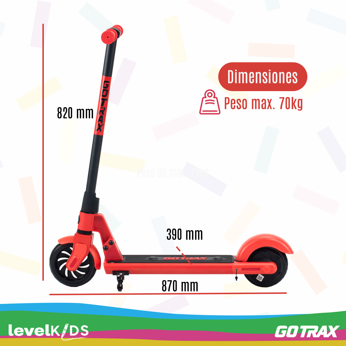Scooter Eléctrico Para Niños Gotrax Gks 12km/h 150w, Color Rojo