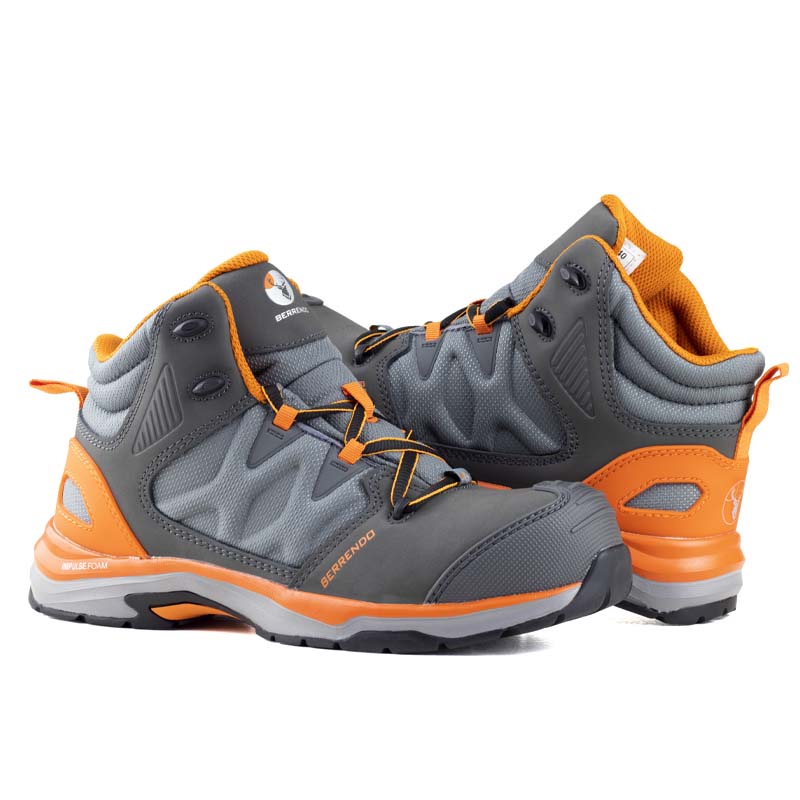 Bota Urbana Industrial Berrendo 7714 Gris Naranja Casquillo