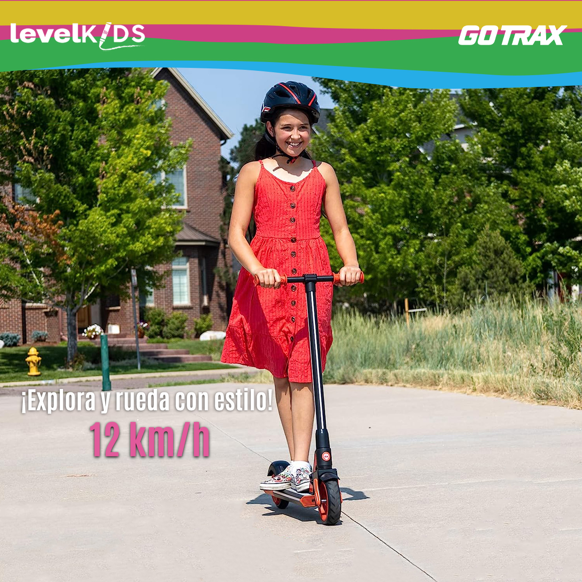 Scooter Eléctrico Para Niños Gotrax Gks 12km/h 150w, Color Rosa.
