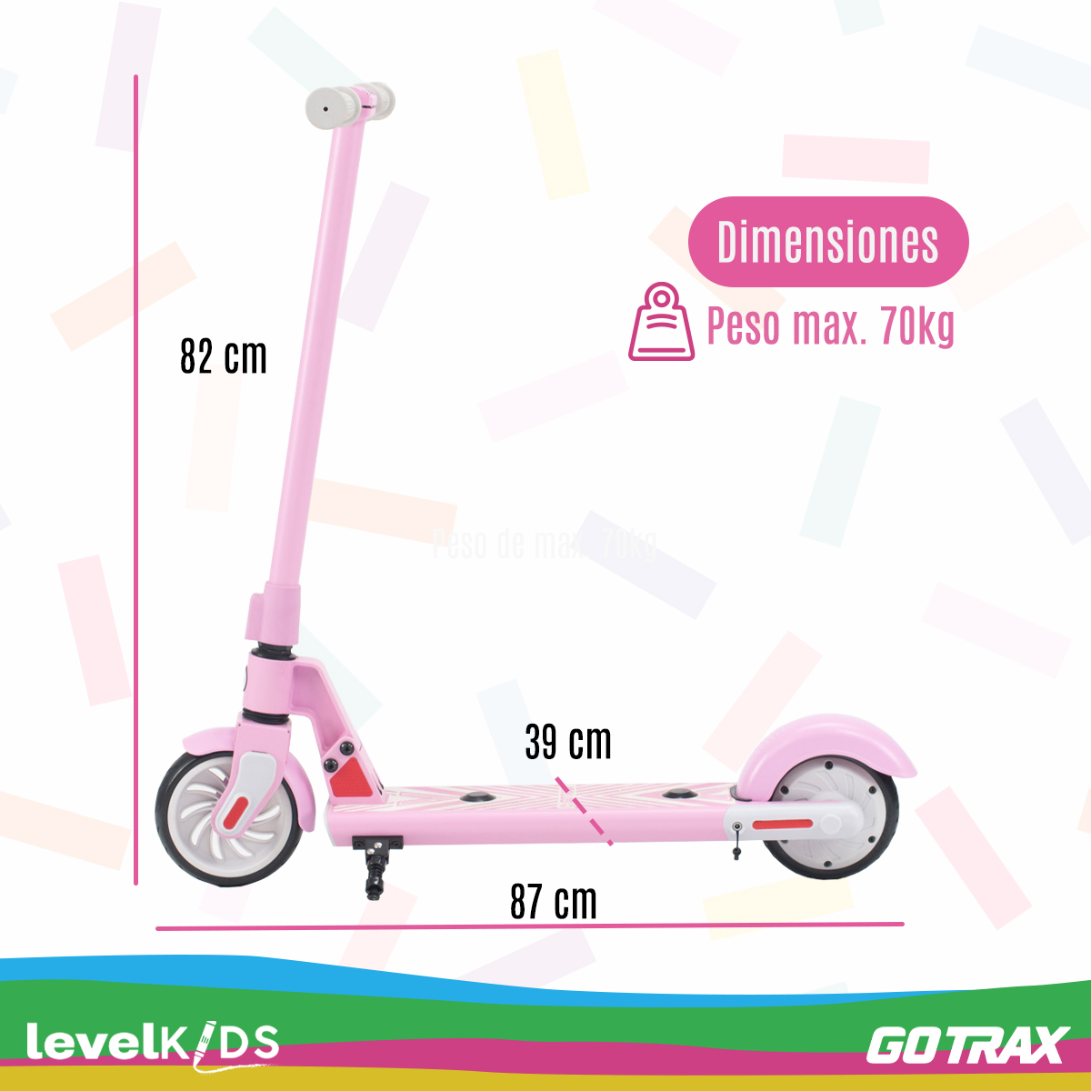 Scooter Eléctrico Para Niños Gotrax Gks 12km/h 150w, Color Rosa.