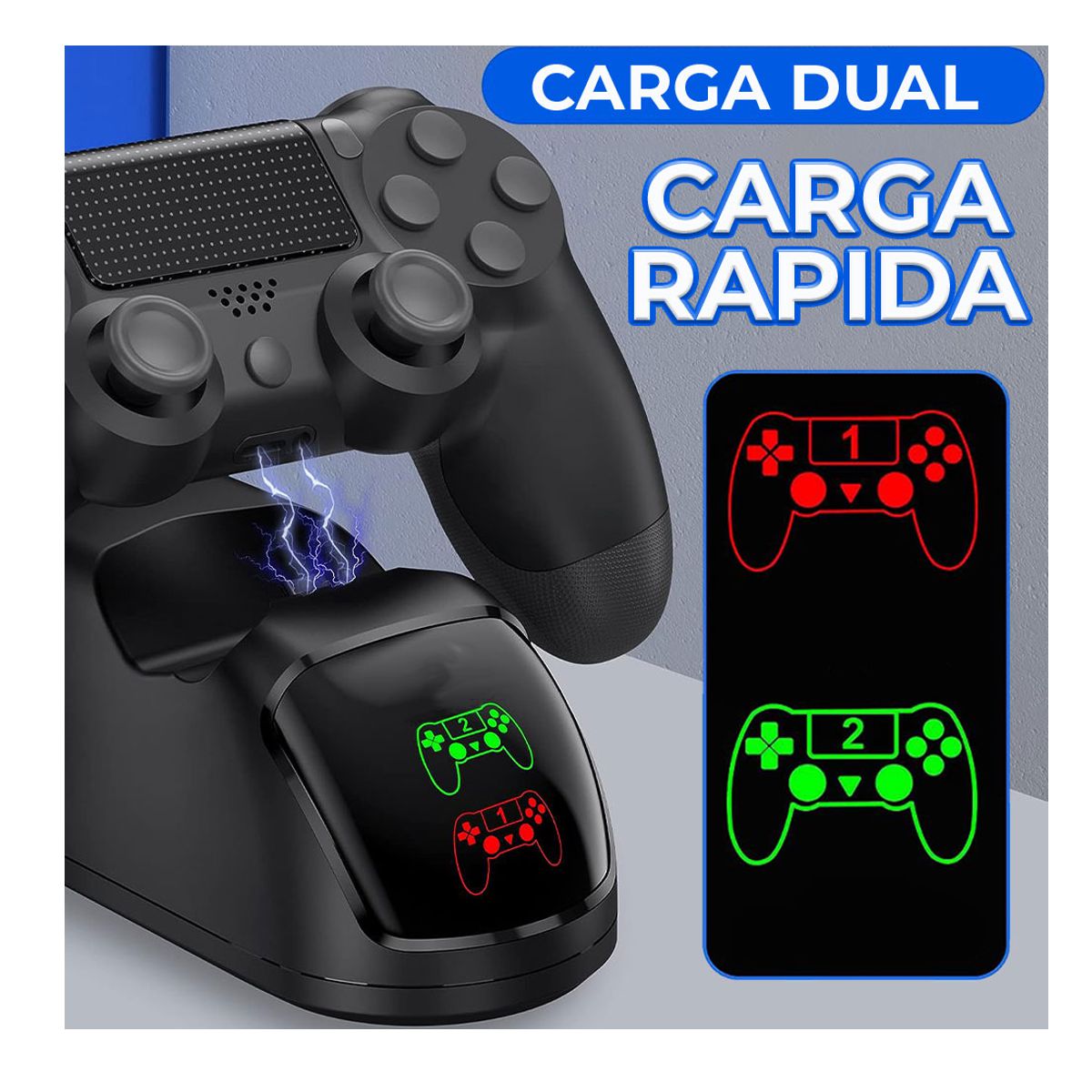 Estacion de Carga Para Dos Controles de PS4 Play Station 4 .
