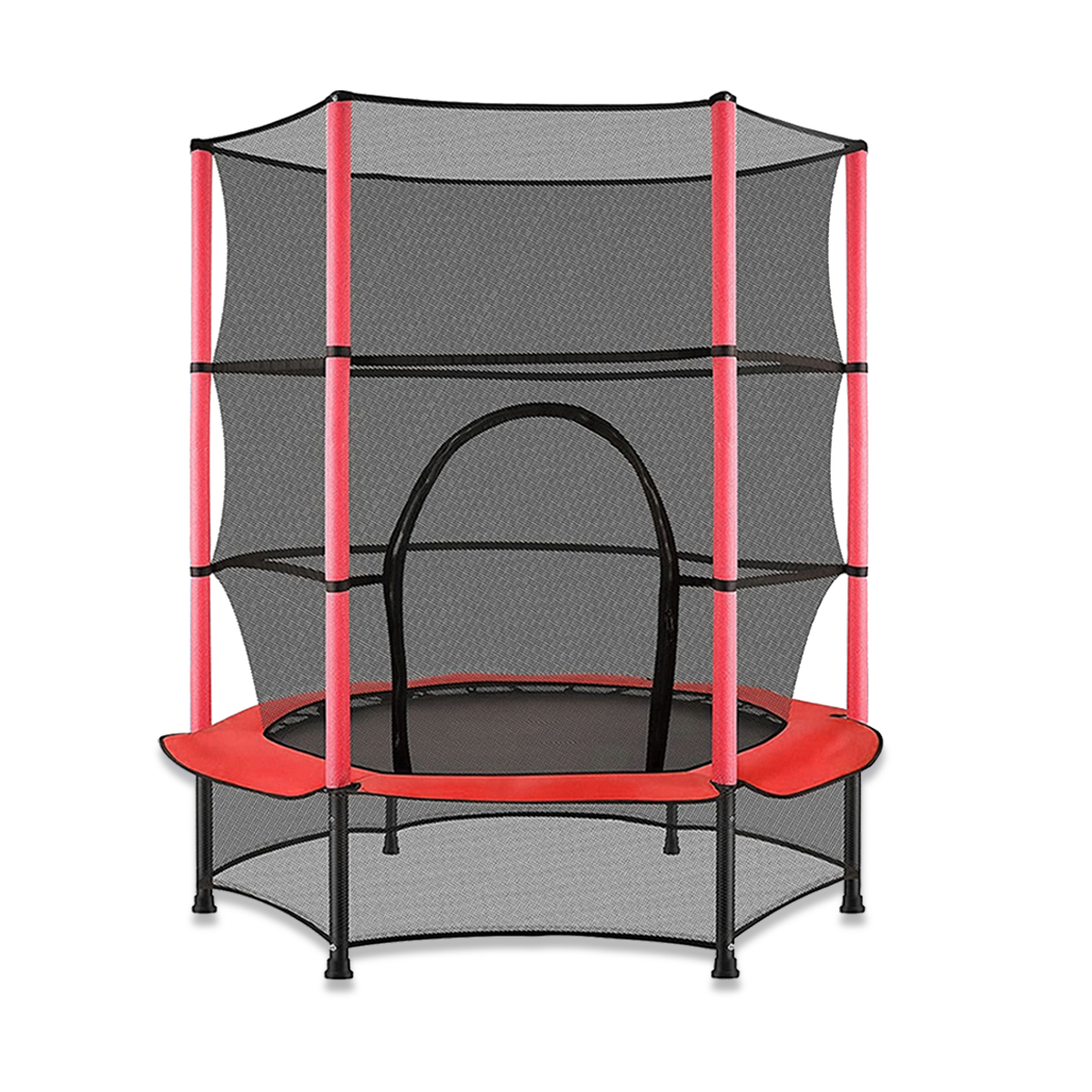 Trampolín Infantil 55 Pulgadas, 1.4 Mts Malla De Seguridad, Color Rojo