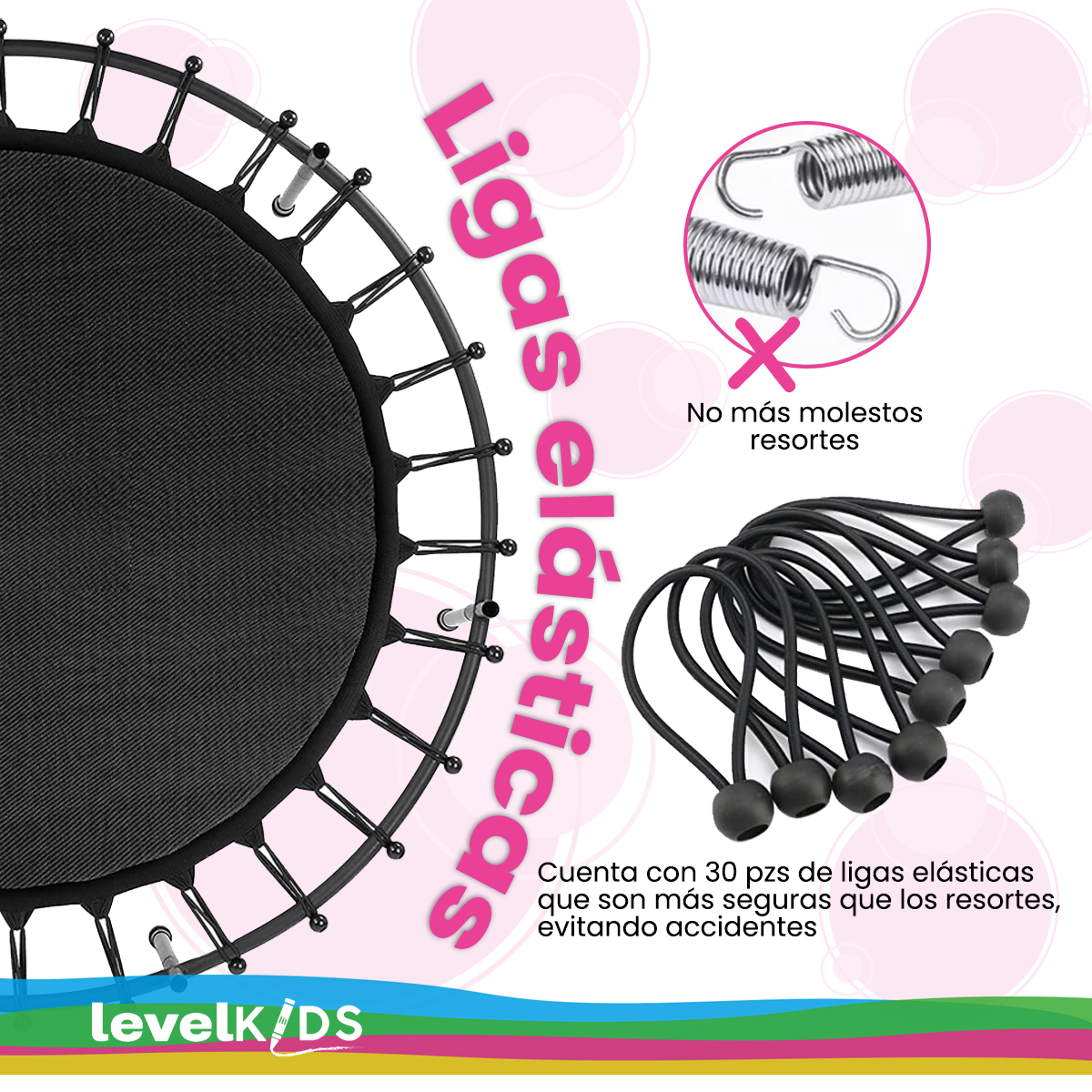 Trampolín Infantil 55 Pulgadas, 1.4 Mts Malla De Seguridad, Color Rojo