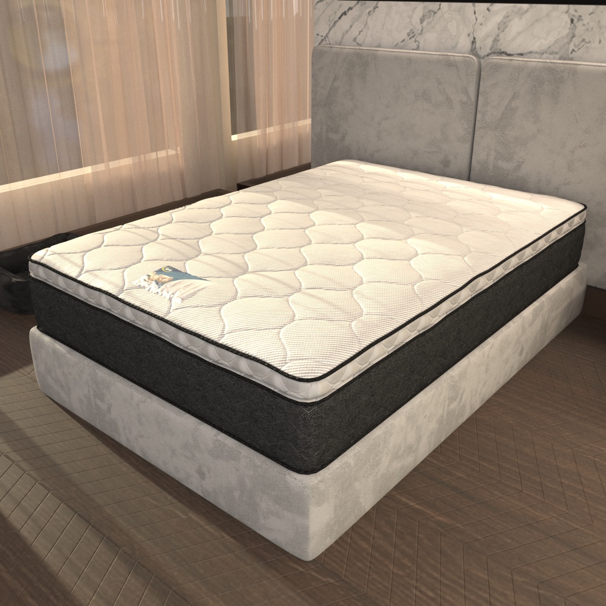 Colchón y Box Queen Size Serta Confort +2 ALMOHADAS DE REGALO