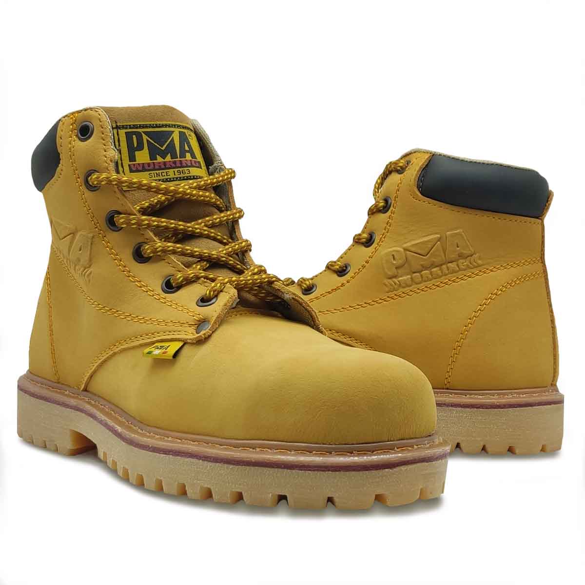 Botas Miel Nobuck Caballero Hombre PMA Industriales Trabajo Con Casquillo