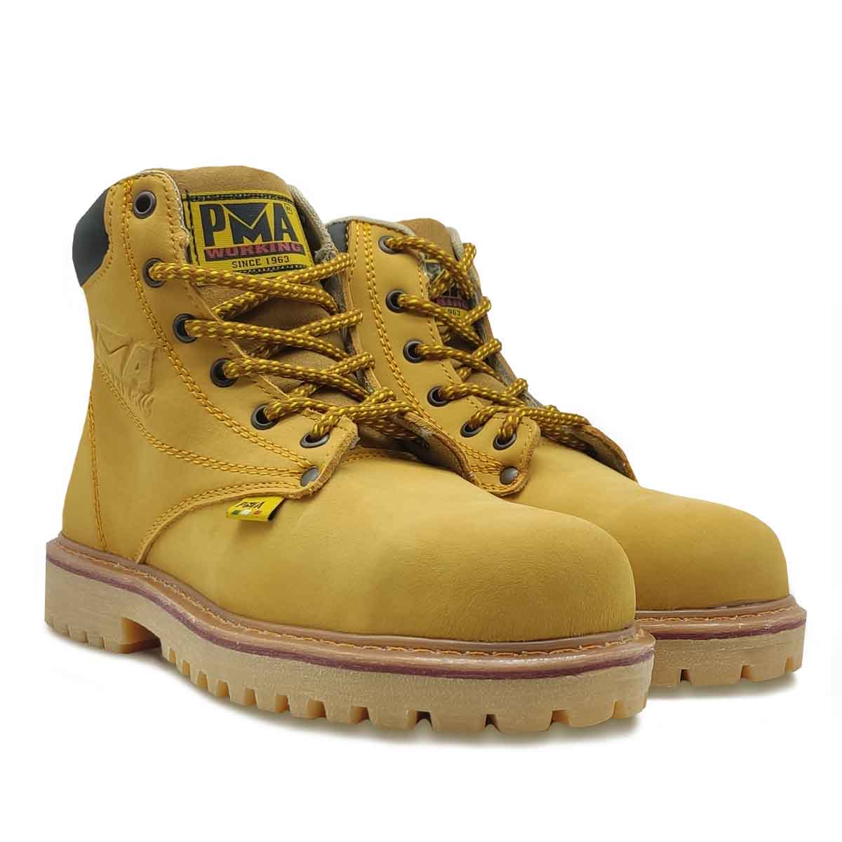 Botas Miel Nobuck Caballero Hombre PMA Industriales Trabajo Con Casquillo