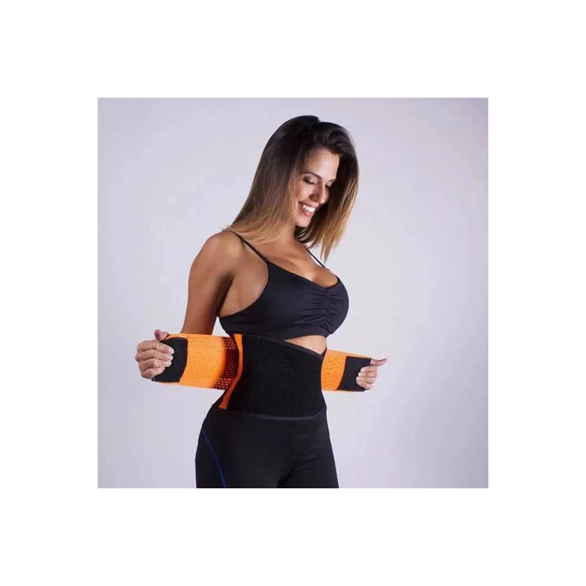 Faja Deportiva Entrenamiento Gym Máxima Calidad Reductora Naranja M