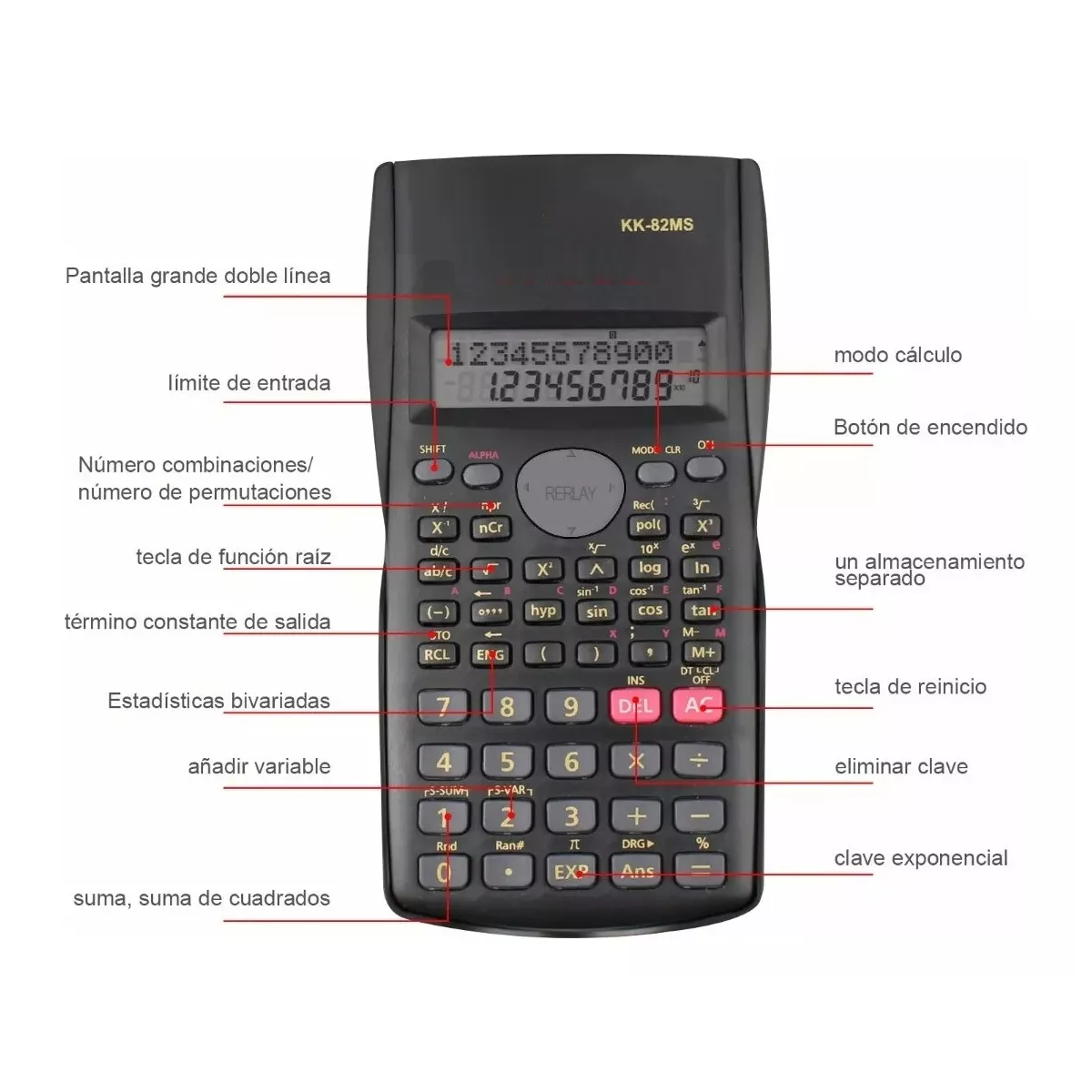  Calculadora Cientifica Escolar Con Baterias 240 Funciones Negro
