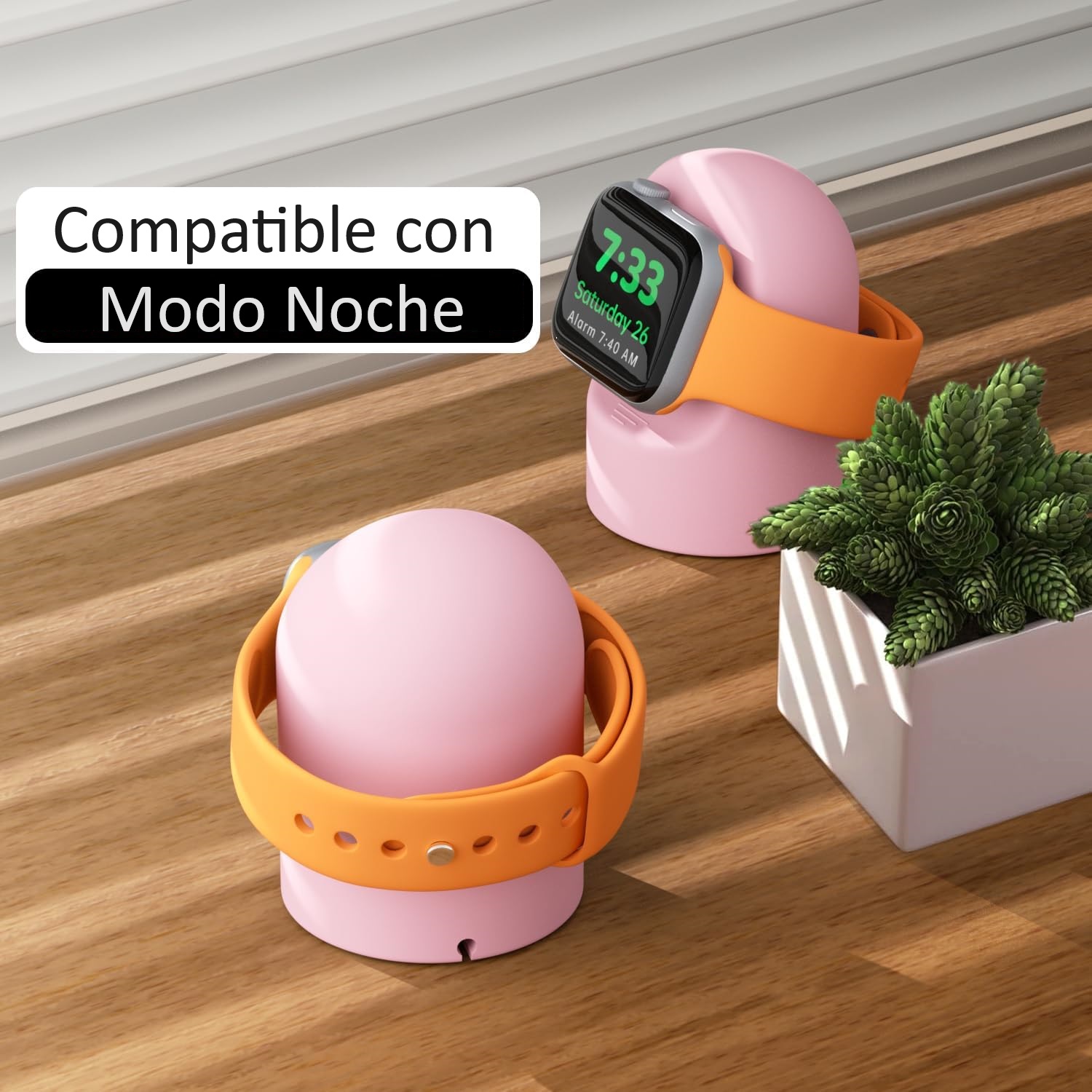 Soporte para cargador Smart Watch Rosa.