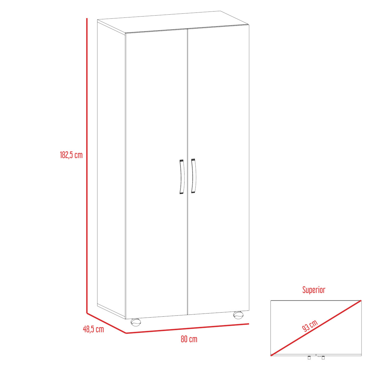 ROPERO ARMABLE HOGAR ECO IDEAL PARA LA RECAMARA CON DOS PUERTAS, TRES ENTRE PAÑOS Y UN TUBO PARA COLGAR