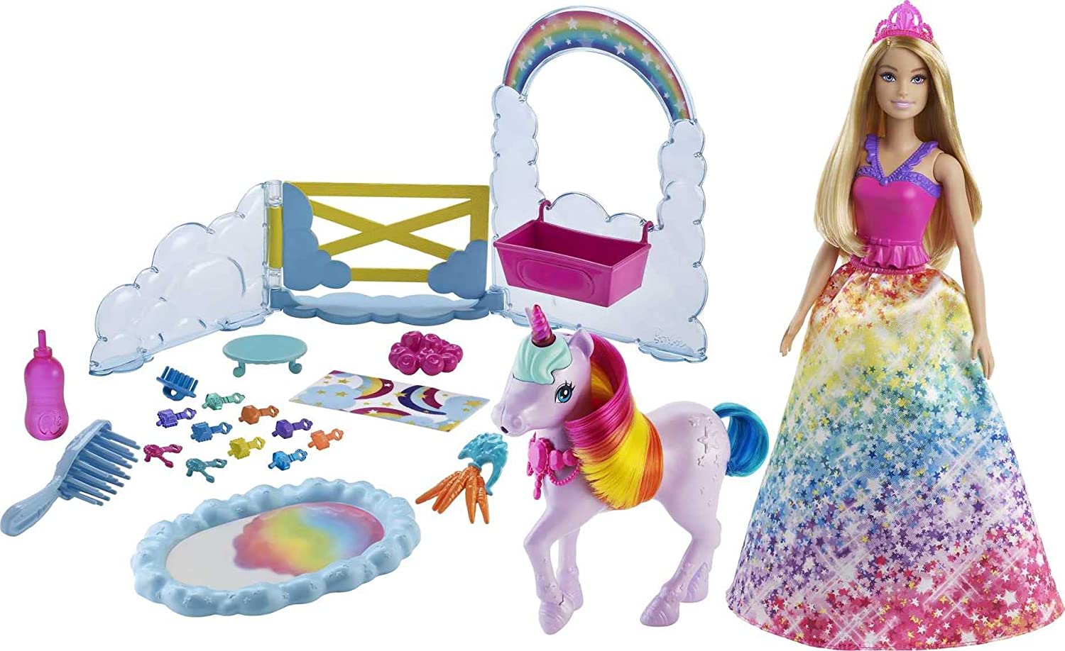 Barbie Fantasía Muñeca Unicornio Arcoiris