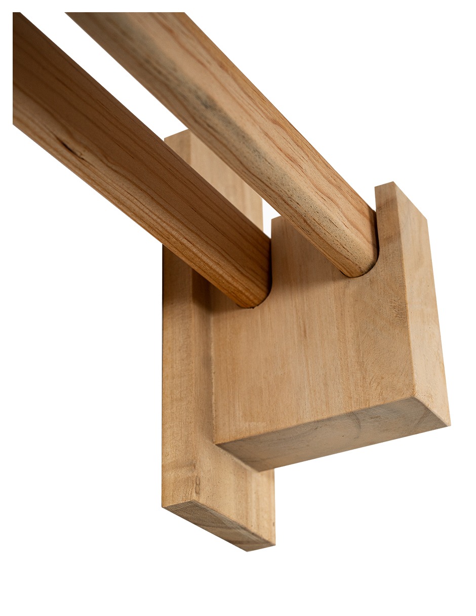 Cortinero Artesanal de Madera Milan  doble 180 