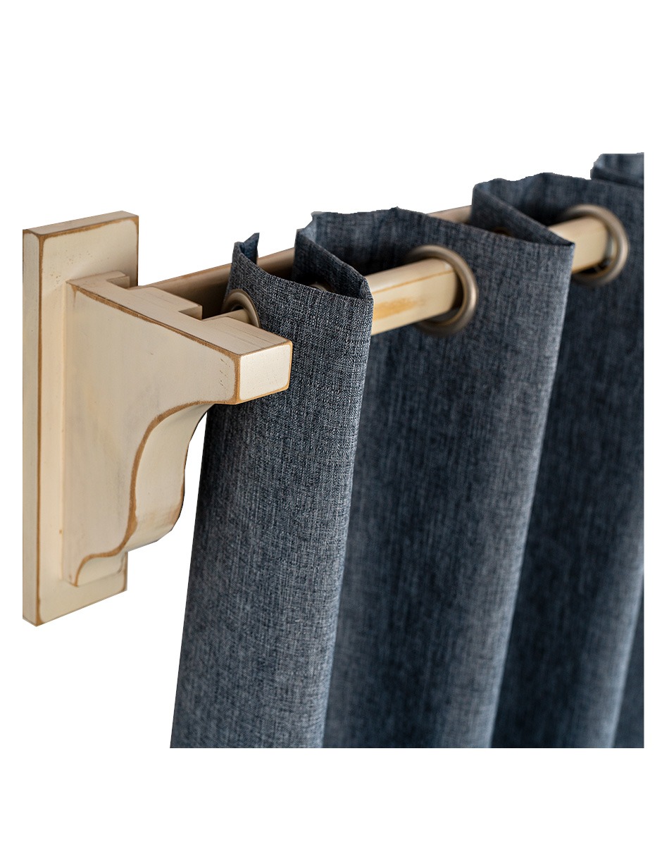Cortinero Artesanal de Madera Vintage Pisa Beige Doble  180 cm