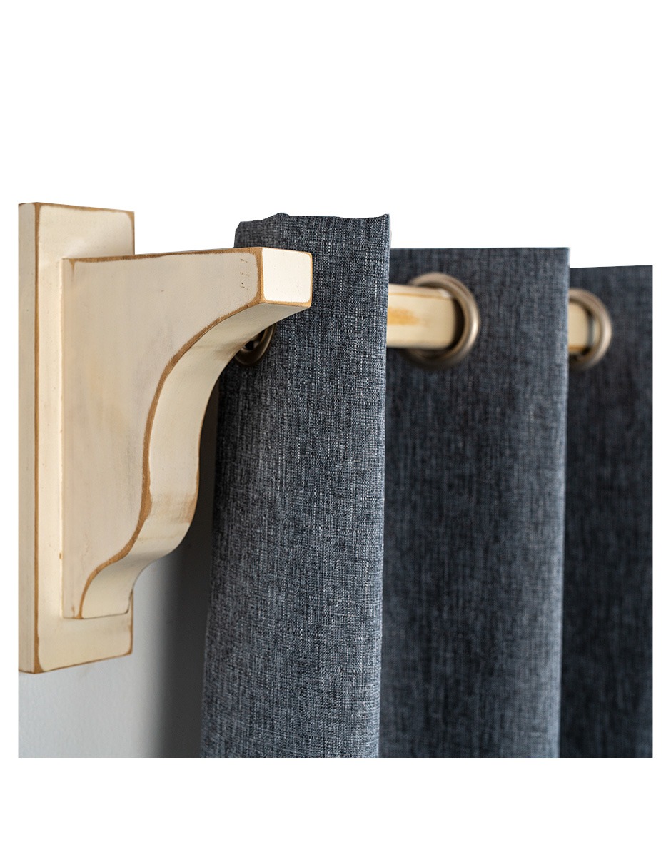 Cortinero Artesanal de Madera Vintage Pisa Beige Doble  180 cm