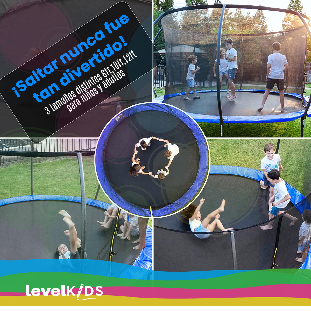 Trampolín Pumpkin De 10 ft,  Con Escalera, Color Azul