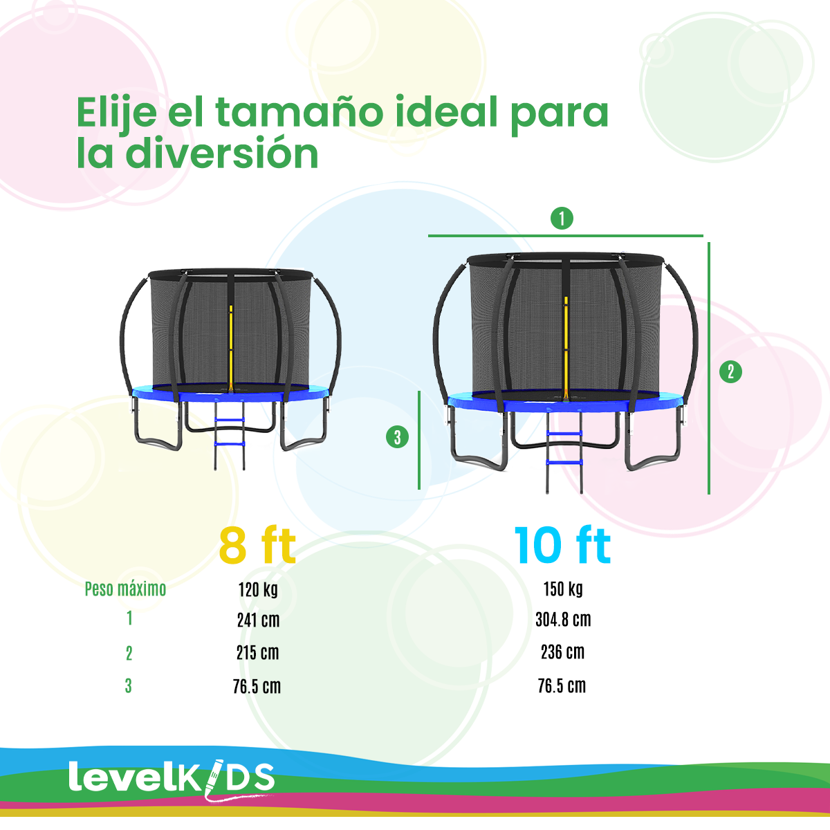 Trampolín Pumpkin De 10 ft,  Con Escalera, Color Azul