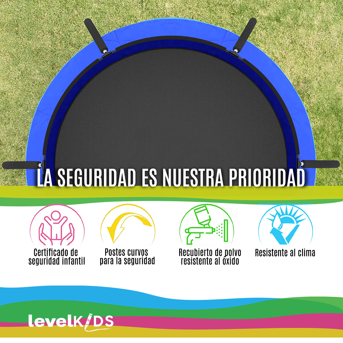 Trampolín Pumpkin De 10 ft,  Con Escalera, Color Azul