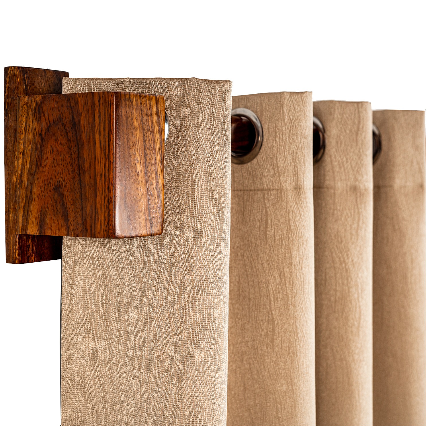 Cortinero Artesanal  de Madera Riviera Parota Sencillo  180 cm 