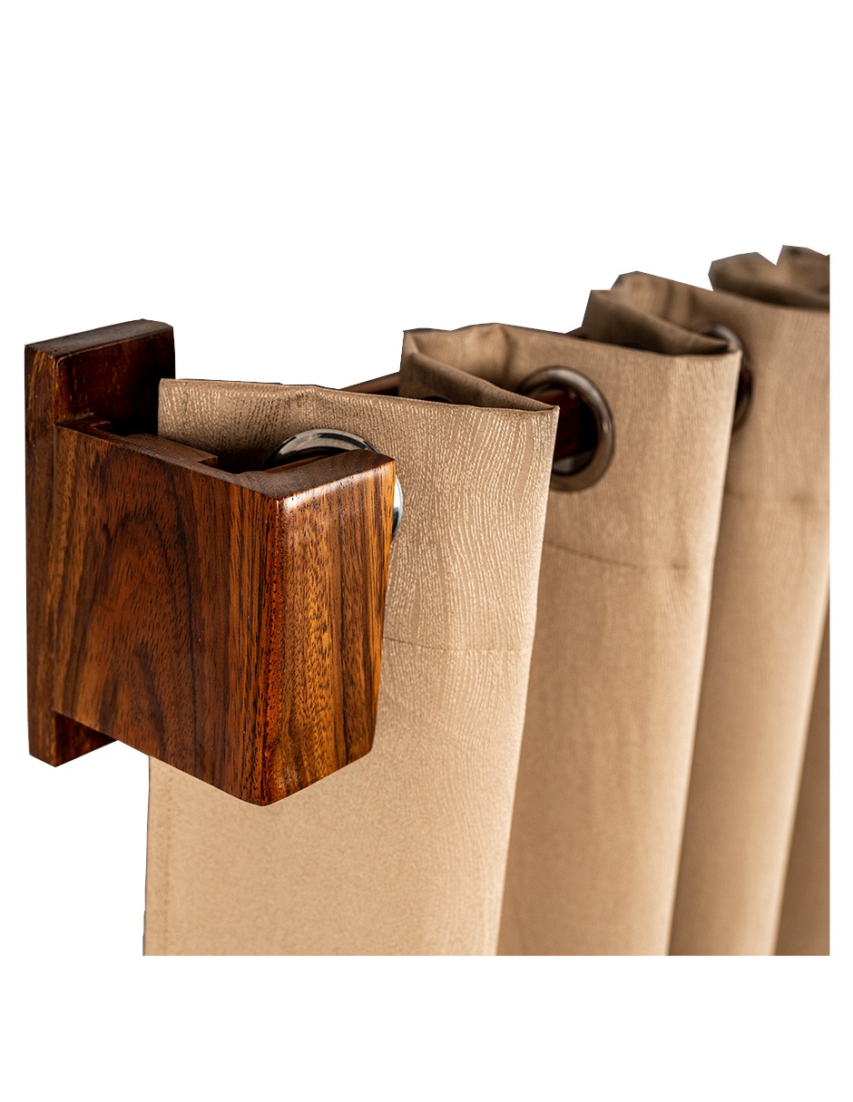 Cortinero Artesanal  de Madera Riviera Parota Sencillo  180 cm 