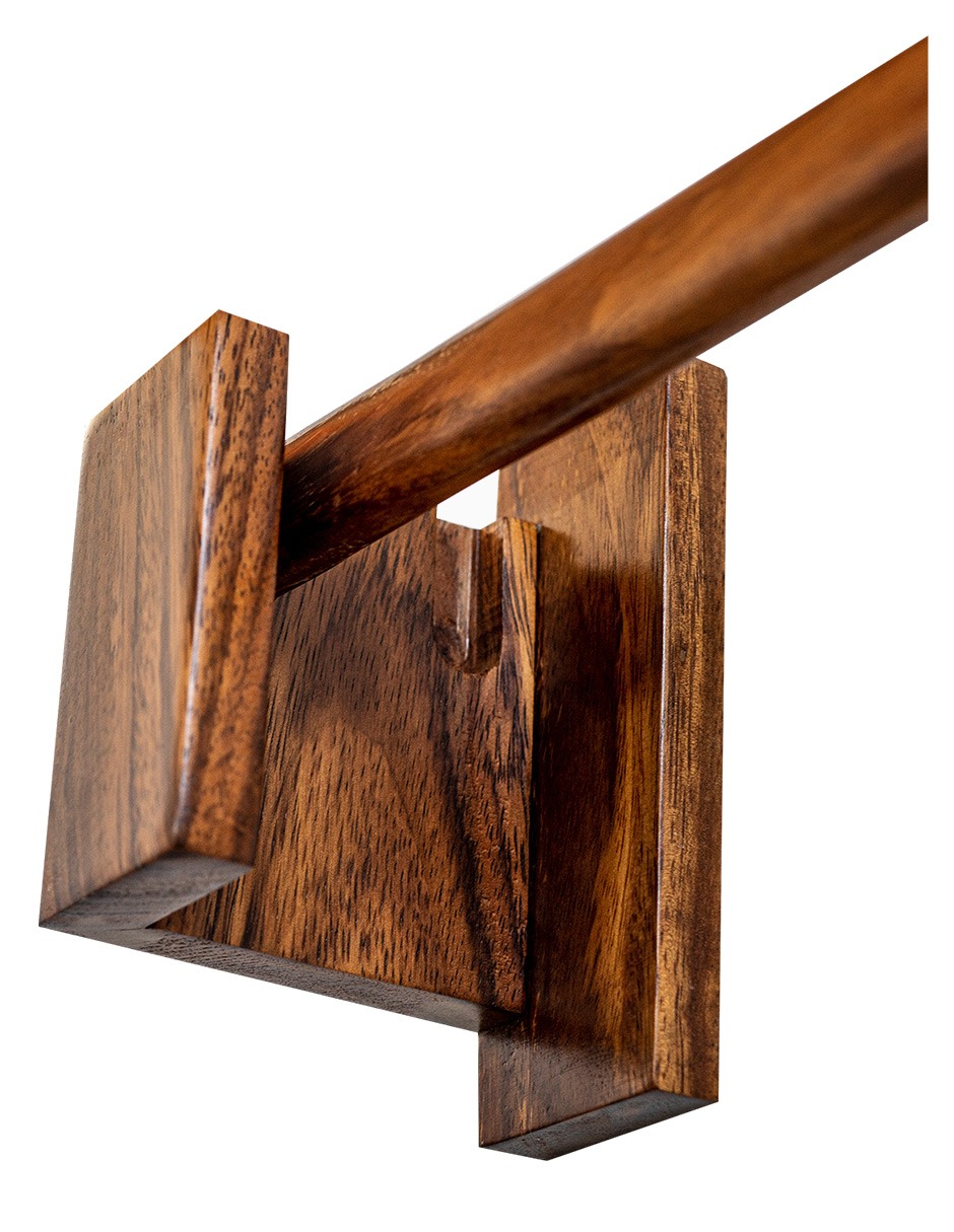 Cortinero Artesanal  de Madera Riviera Parota Sencillo  180 cm 