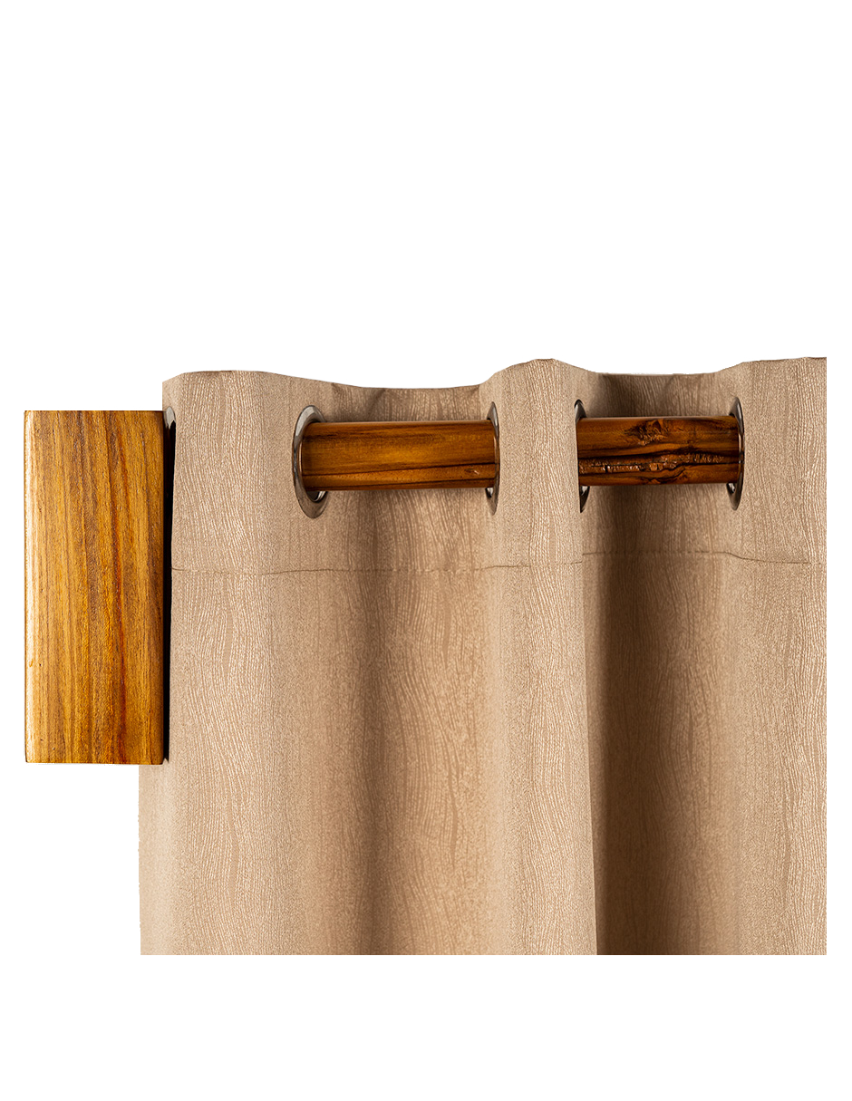 Cortinero Artesanal  de Madera Riviera Alto Teka Doble 240cm 