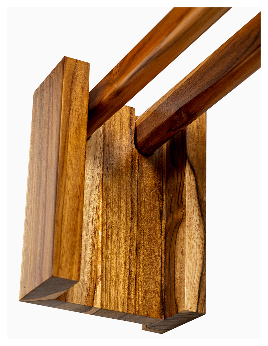 Cortinero Artesanal  de Madera Riviera Alto Teka Doble 240cm 