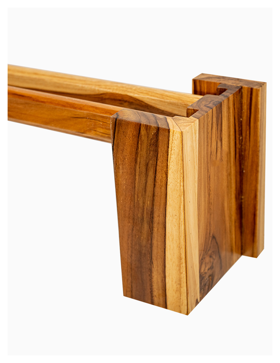 Cortinero Artesanal  de Madera Riviera Alto Teka Doble 240cm 