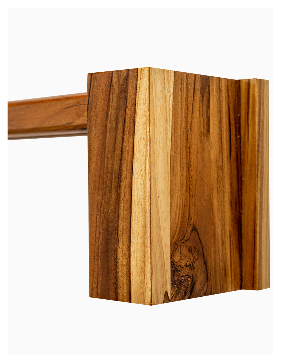 Cortinero Artesanal  de Madera Riviera Alto Teka Doble 240cm 