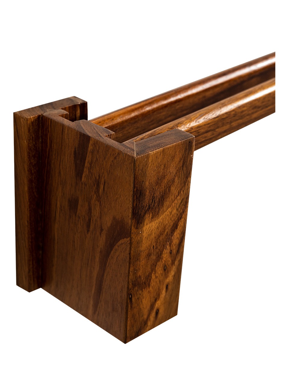 Cortinero Artesanal  de Madera Riviera Alto Parota Doble 240 cm 