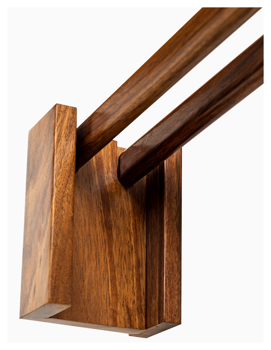 Cortinero Artesanal  de Madera Riviera Alto Parota Doble 240 cm 