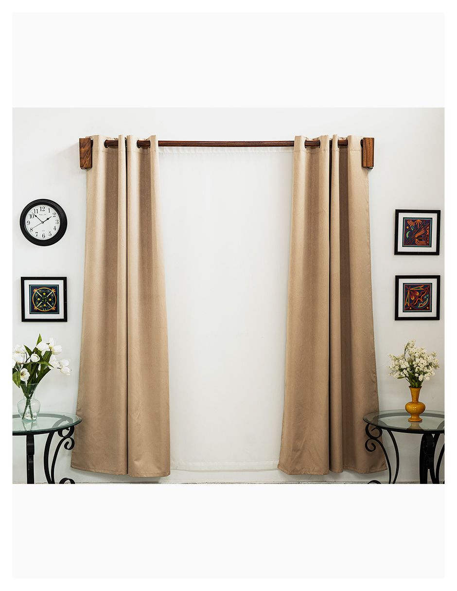 Cortinero Artesanal  de Madera Riviera Alto Parota Doble 240 cm 