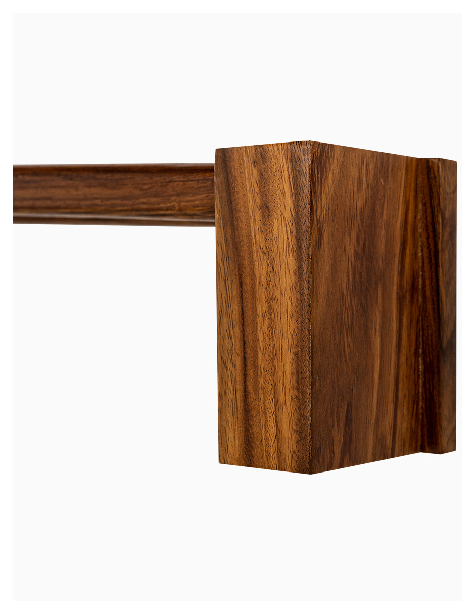 Cortinero Artesanal  de Madera Riviera Alto Parota Doble 240 cm 