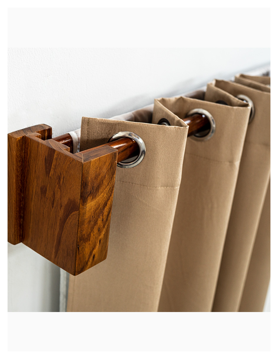 Cortinero Artesanal  de Madera Riviera Alto Parota Doble 240 cm 