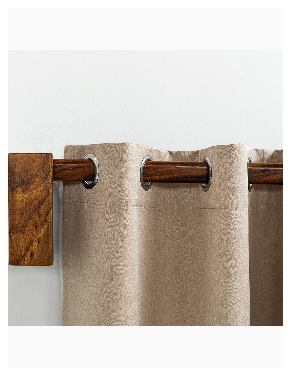 Cortinero Artesanal  de Madera Riviera Alto Parota Doble 240 cm 