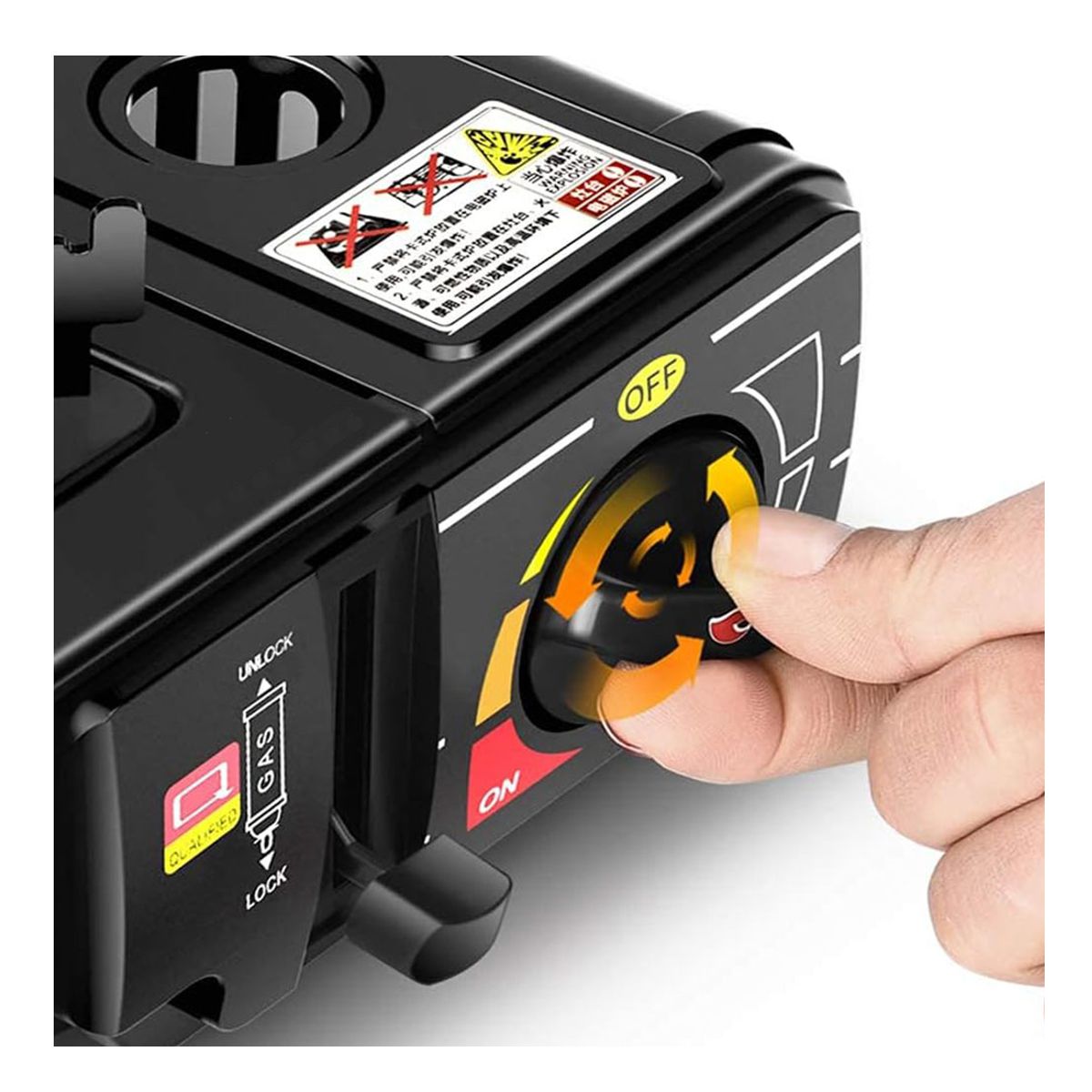 Estufa Portatil Para Camping a Gas Butano Estandar Negra.