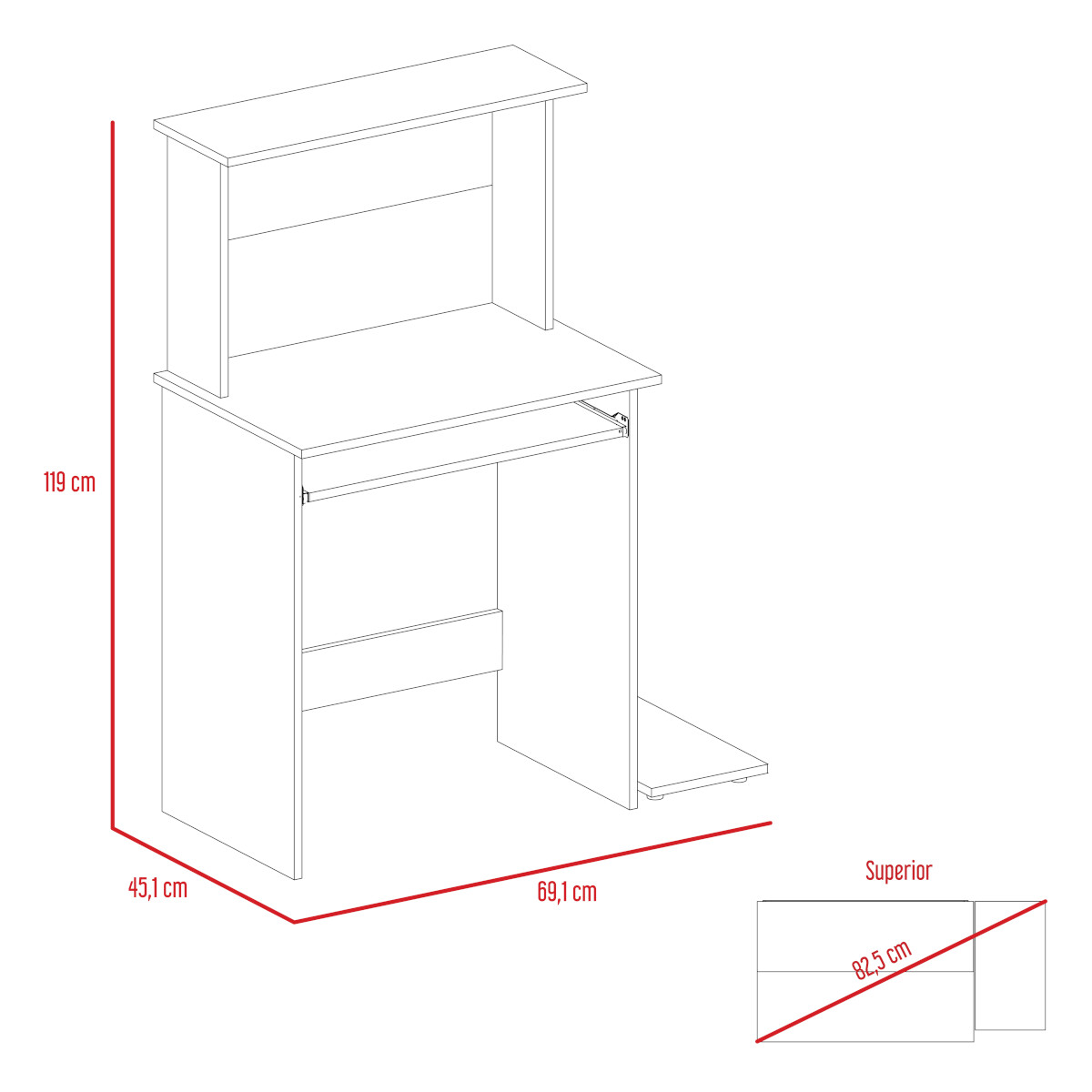 ESCRITORIO PARA COMPUTADORA IDEAL PARA EL HOME OFFICE O LA OFICINA TIENE BASE PARA CPU Y BASE PARA TECLADO