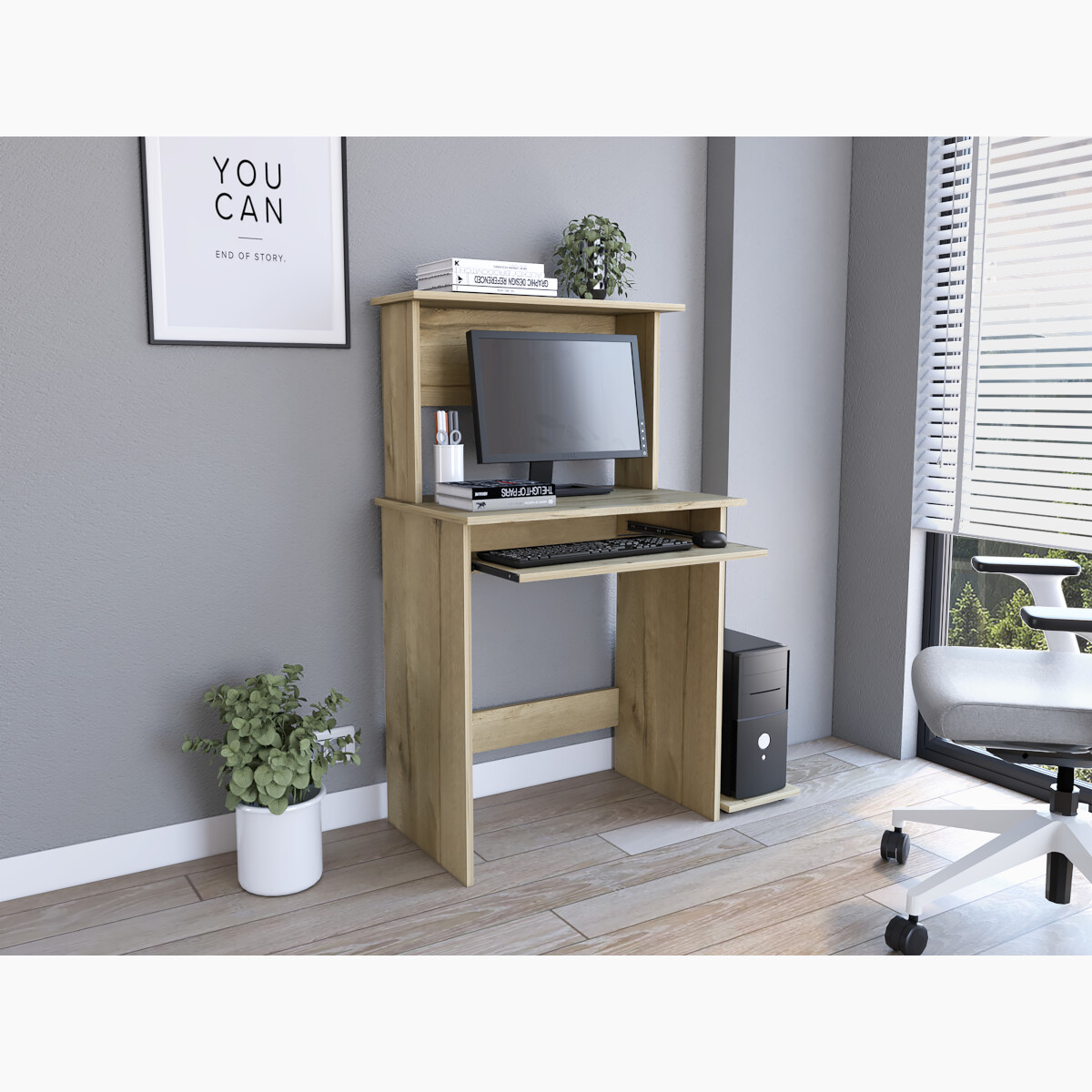 ESCRITORIO PARA COMPUTADORA IDEAL PARA EL HOME OFFICE O LA OFICINA TIENE BASE PARA CPU Y BASE PARA TECLADO