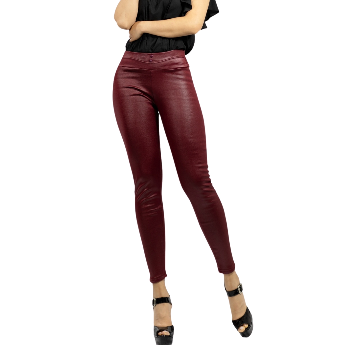 Mallones de mujer Térmicos leggins elegantes vinipiel stretch